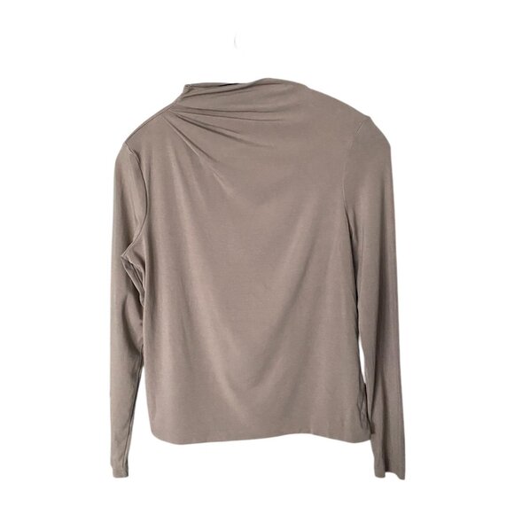 ARITZIA Babaton Boardroom Longsleeve Cowlneck in Taupe Size S - Picture 2 of 7